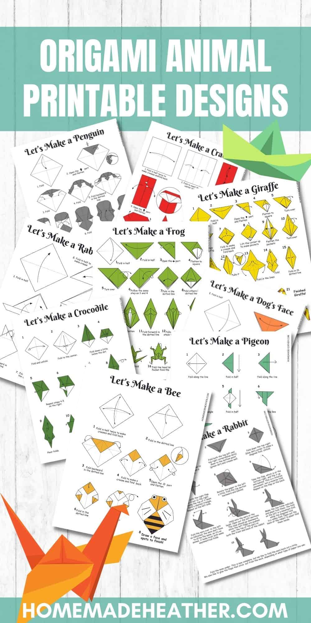 Free Origami Animal Printable Designs » Homemade Heather