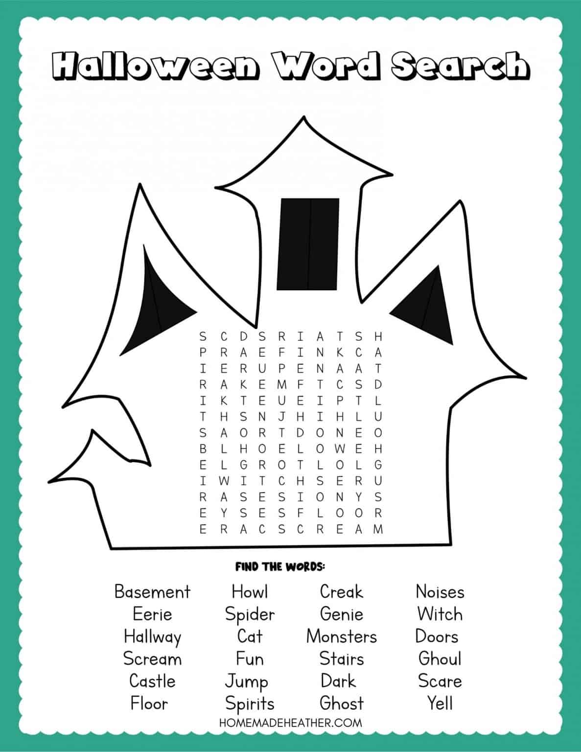 Free Halloween Word Search Printables » Homemade Heather