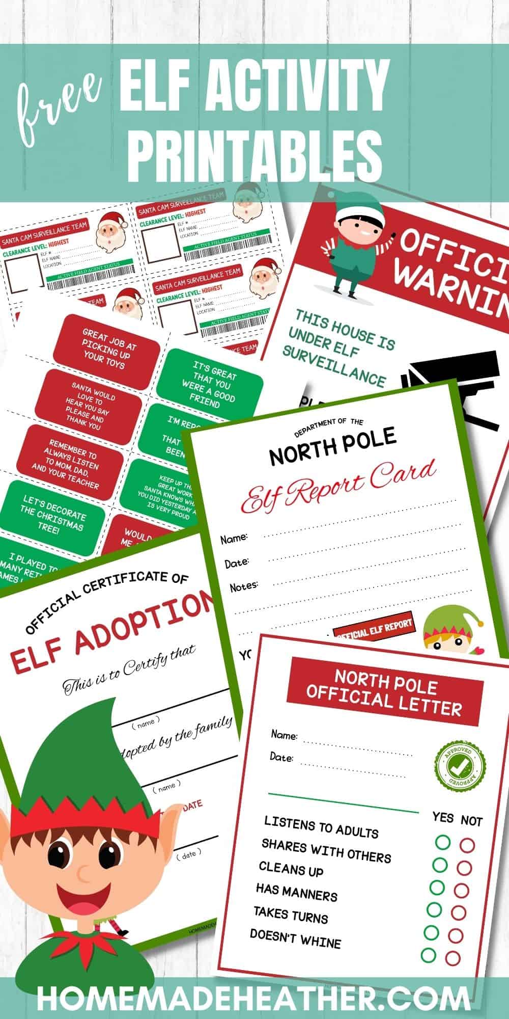Free Elf Activity Printables » Homemade Heather