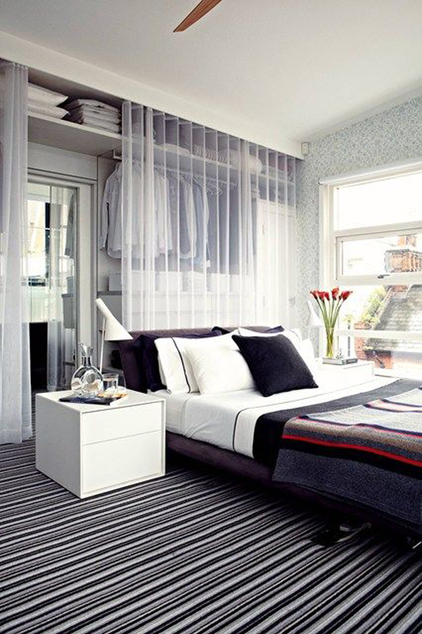Cool Open Bedroom Closet Design For Small Room