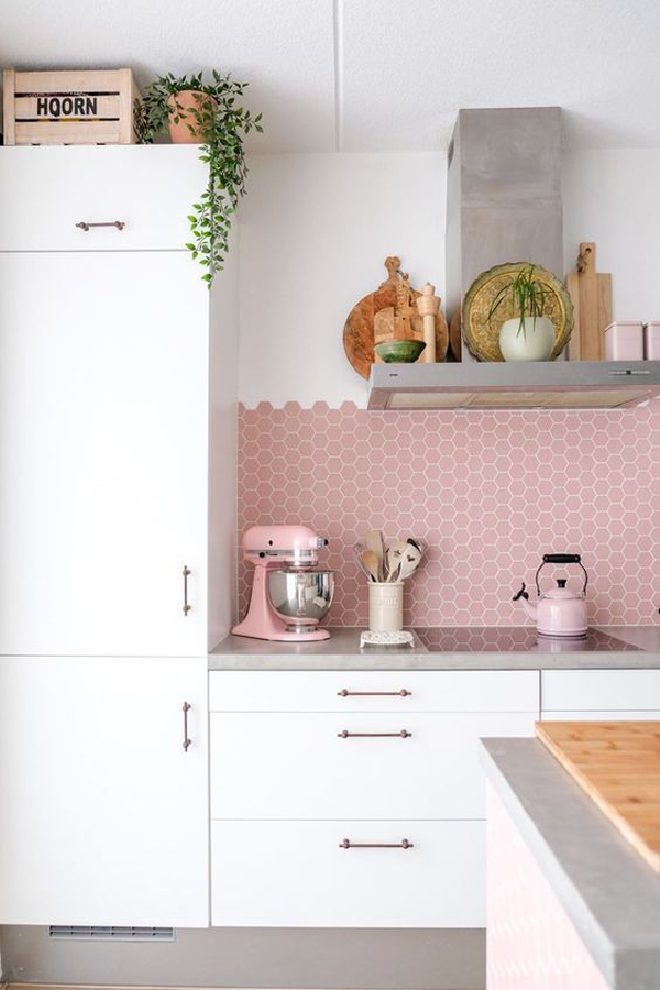 21 Cute Pink Kitchen Designs To Get Inspired OBSiGeN