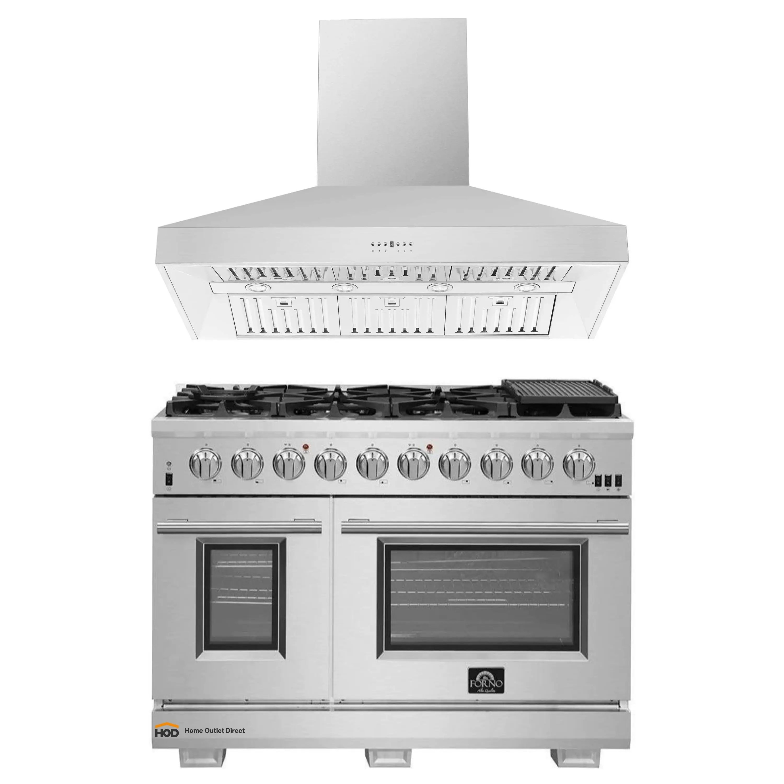 Forno 2Pc Pro Package 48" Gas Range & Hood I HOD