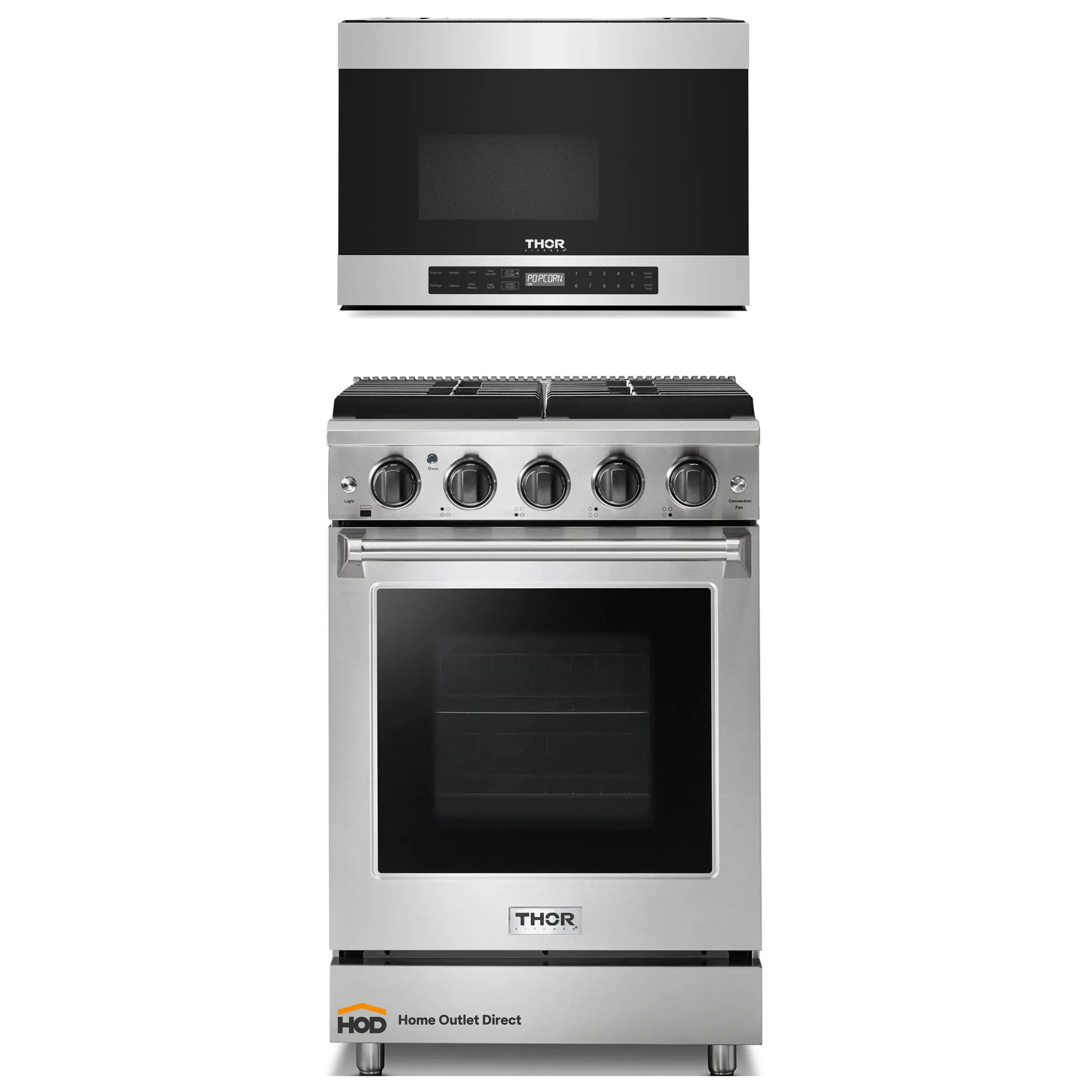 Thor Kitchen 2Piece Appliance Package 24Inch Gas Range and Overth