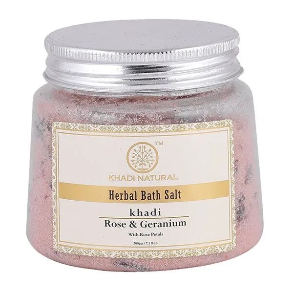 Khadi Natural Rose & Geranium With Rose Petals Bath Salt Homeoved