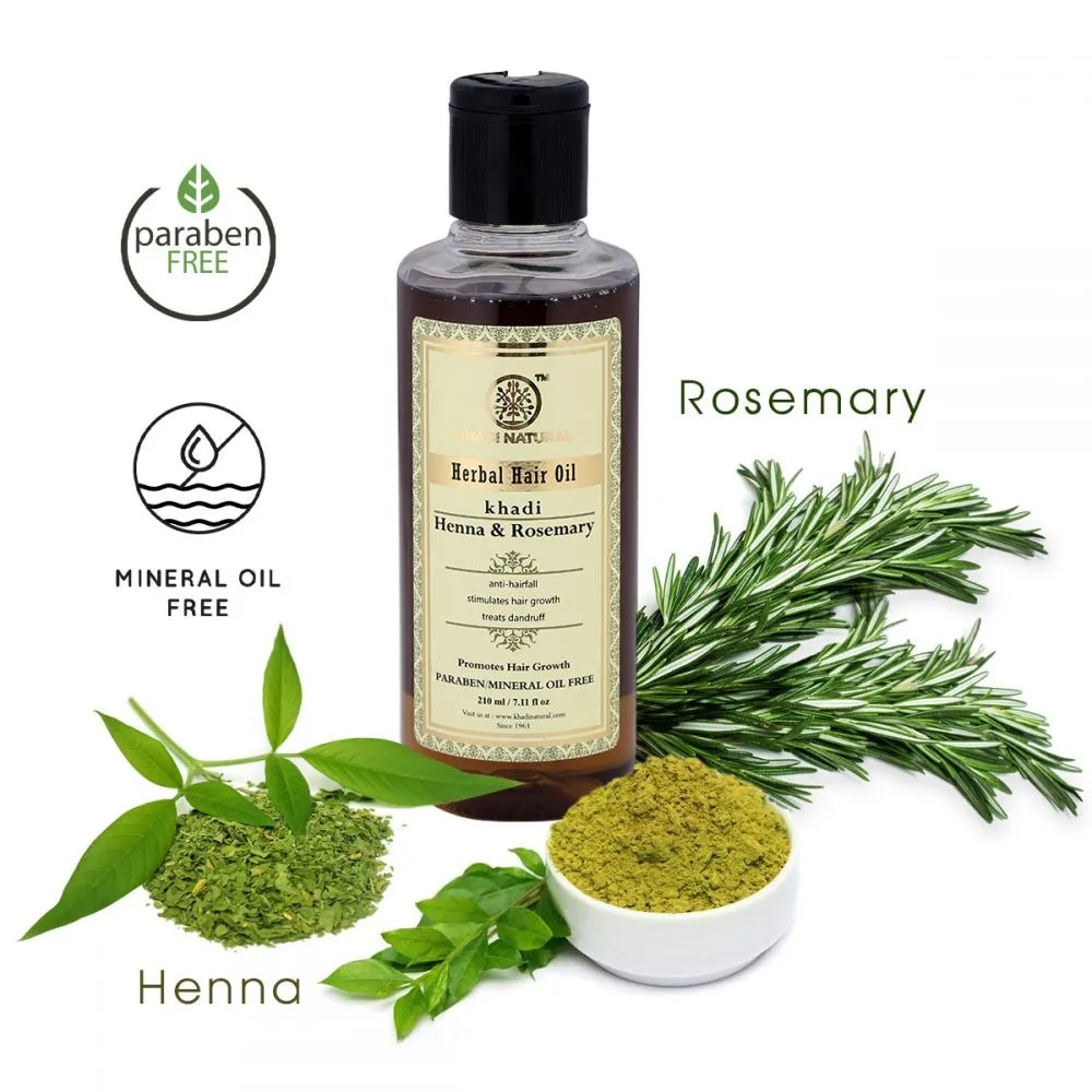 Khadi Natural Rosemary & Henna Hair Oil Homeoved
