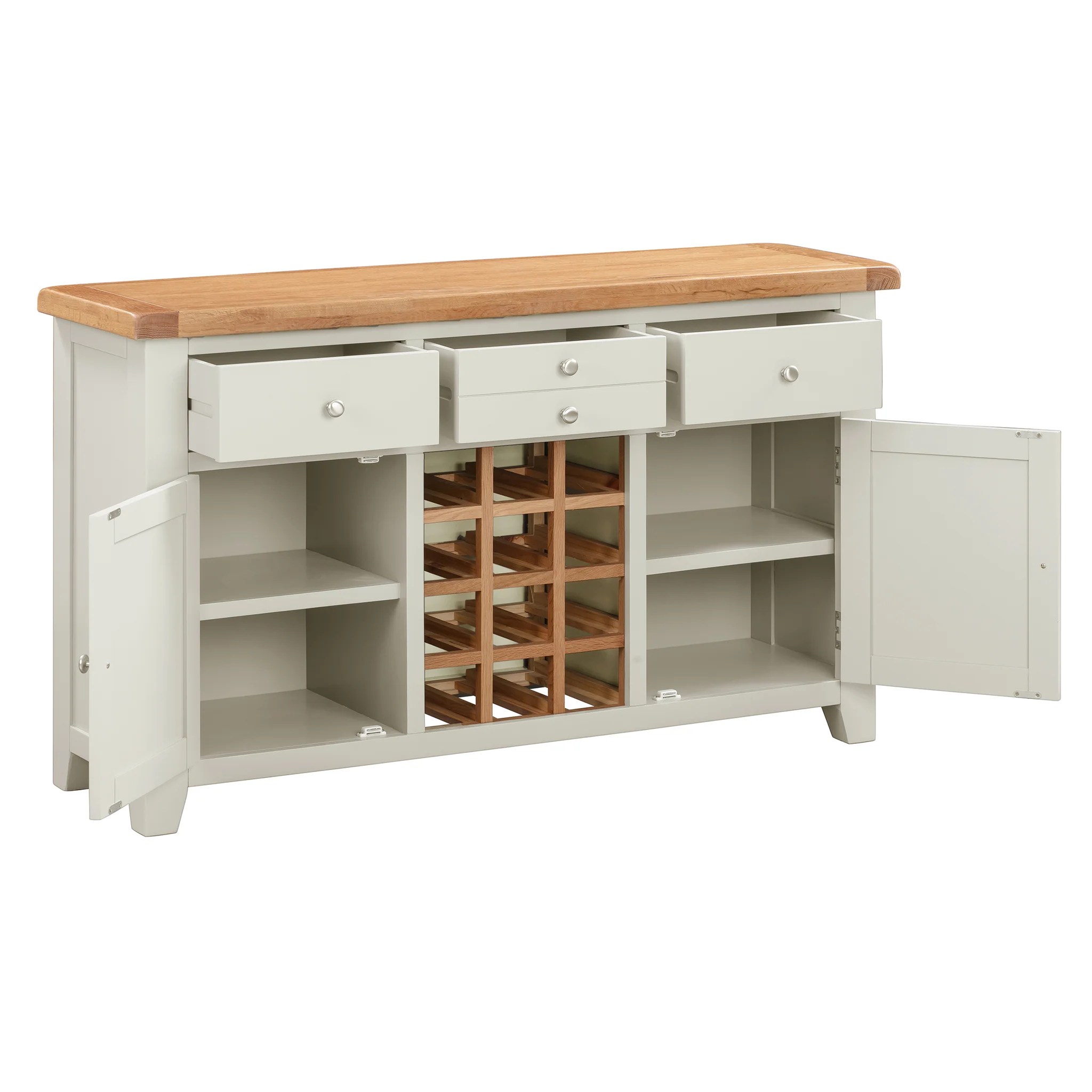 Cambridge Grey Painted Oak Large Wine HomePlus Furniture