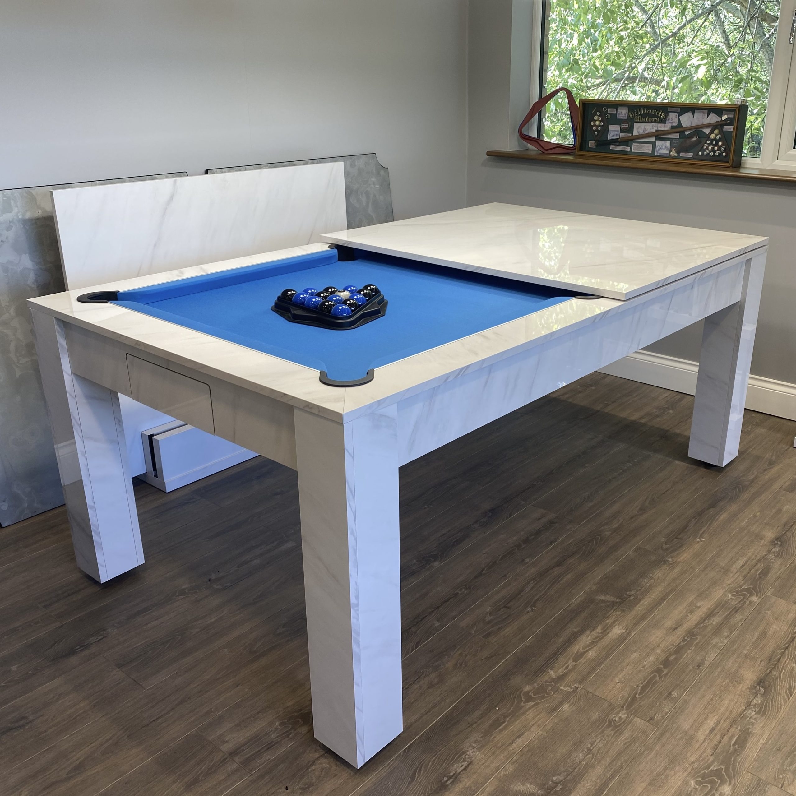 Rosetta Carrara Marble Pool Dining Table Home Pool Tables Direct