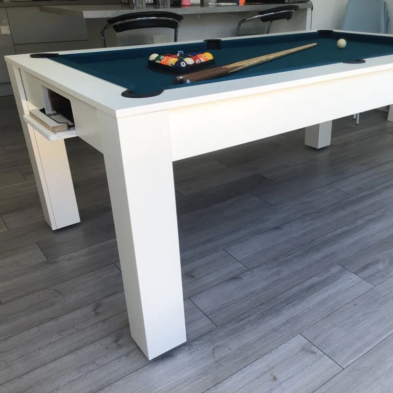 Rosetta Satin White Pool Dining Table Home Pool Tables Direct