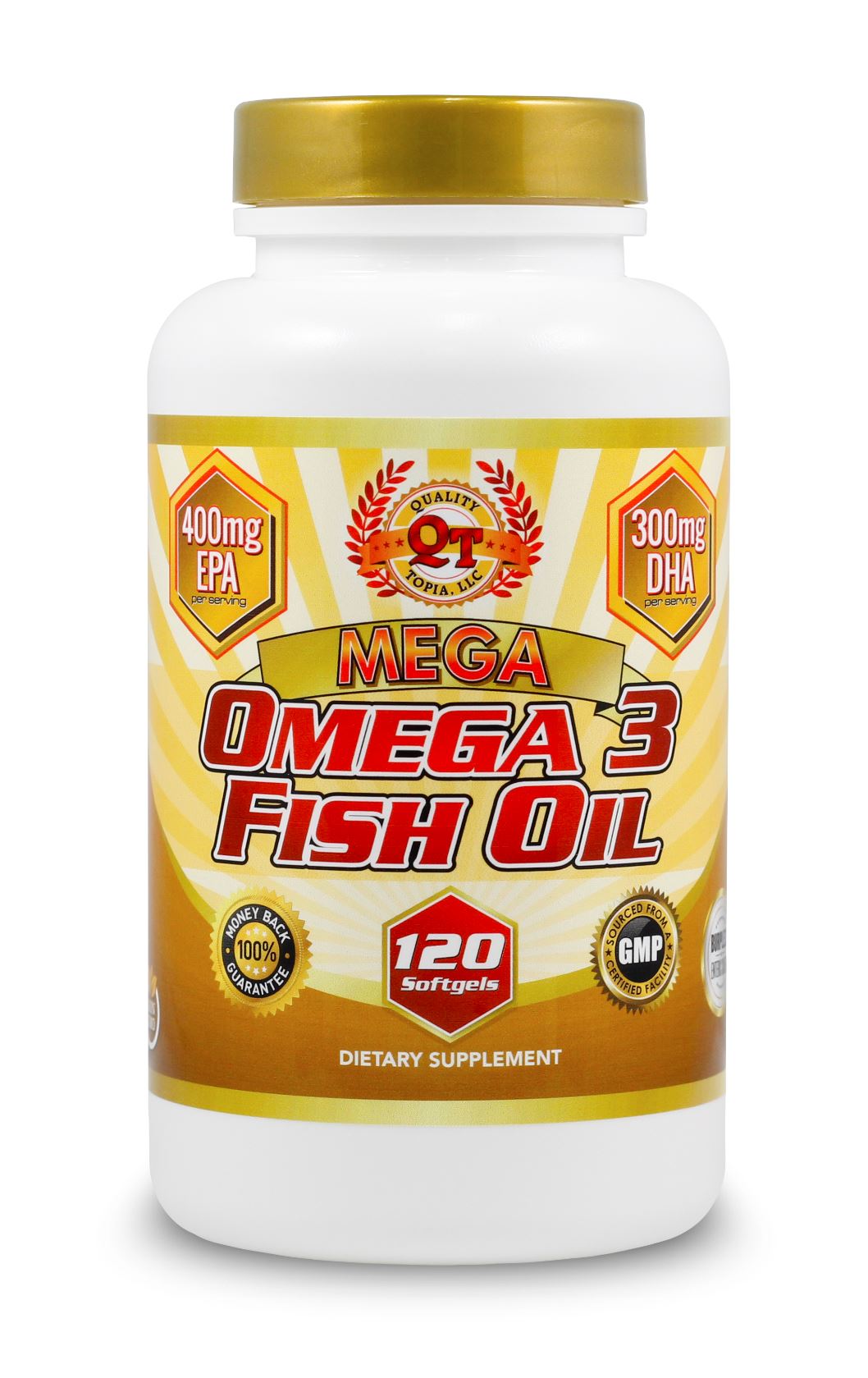 Omega 3 1000 mg Fish Oil EPA DHA Soft Gel (120 Days Supply) Reduces Joint Pain and