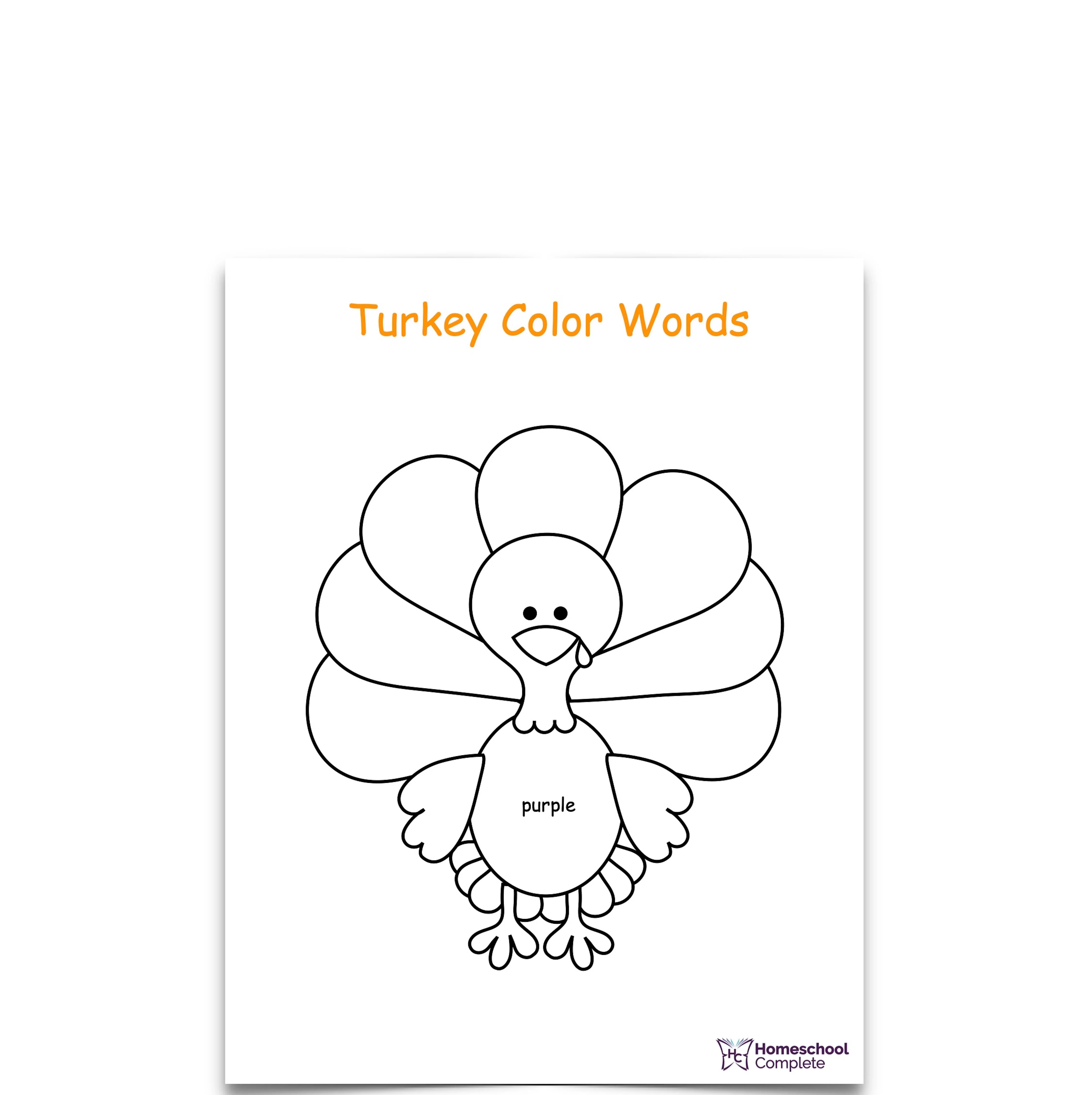 Homeschool Complete Freebie Turkey Color