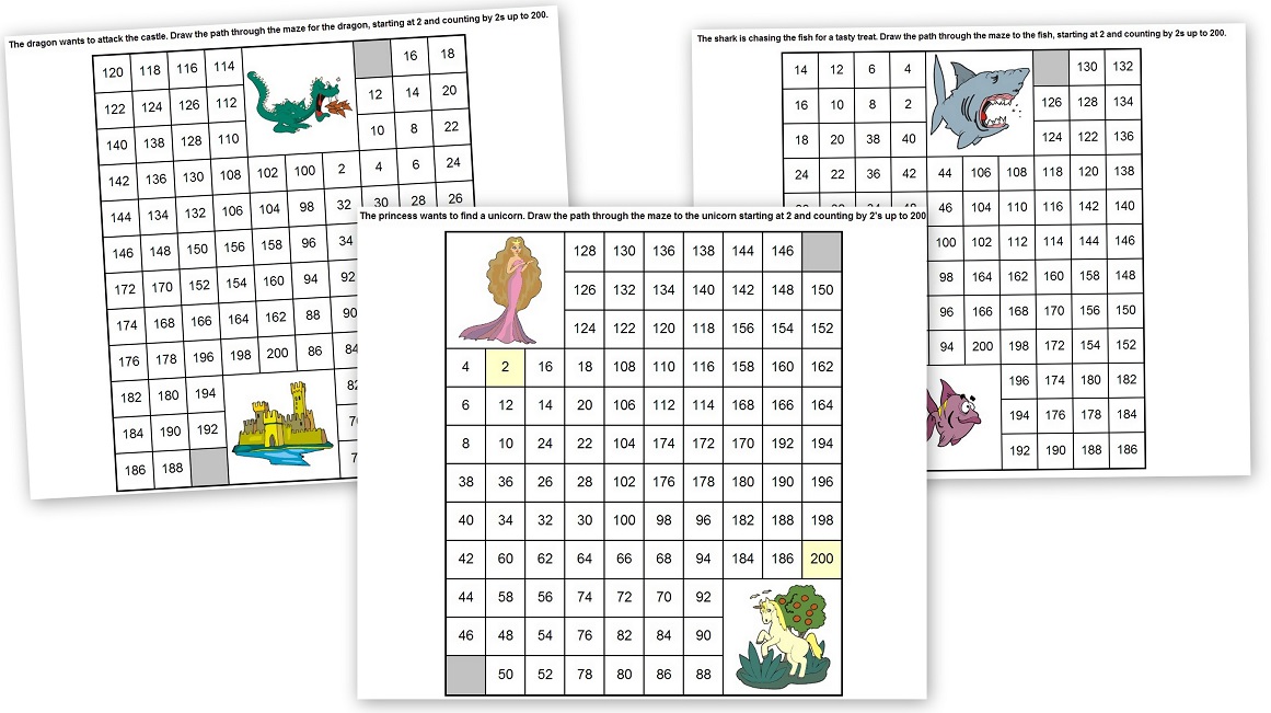 Skip Counting By 2s Mazes Homeschool Den