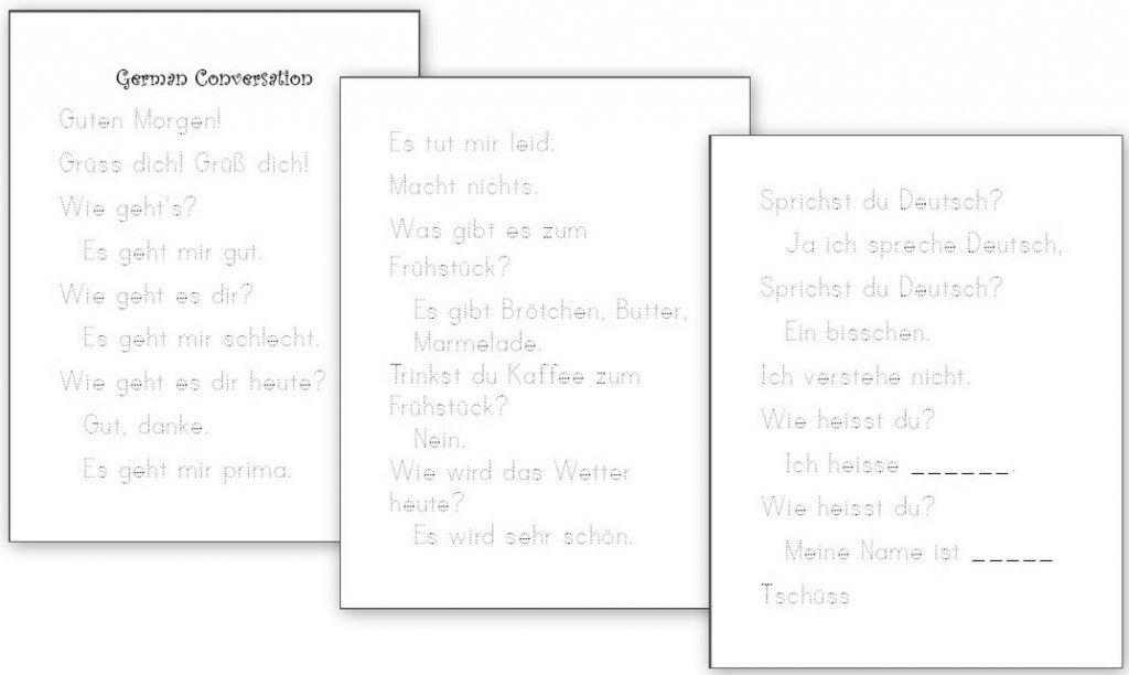 German for Kids (Free Worksheets) Homeschool Den