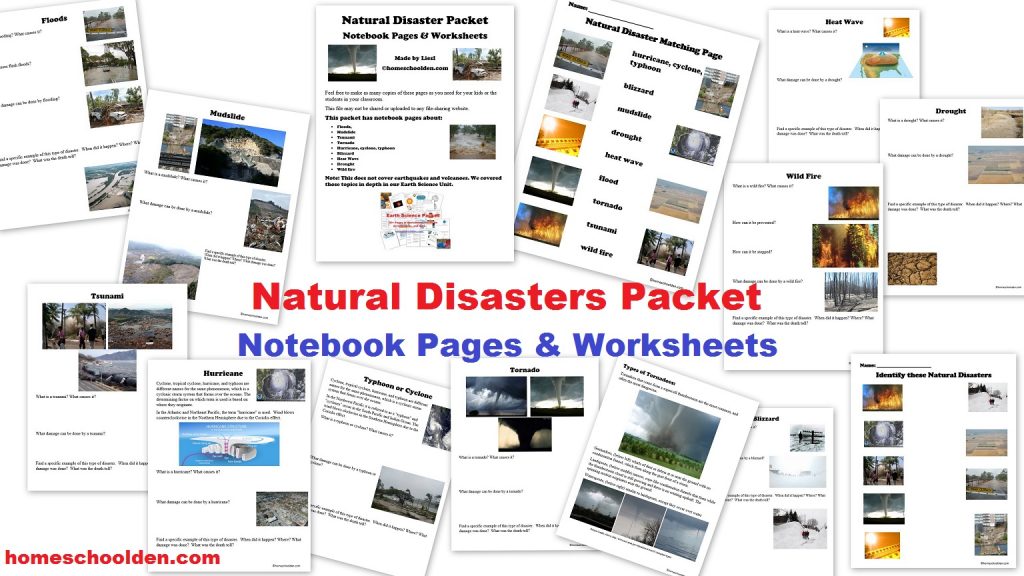 Natural Disasters Worksheets and HandsOn Activity Ideas Homeschool Den