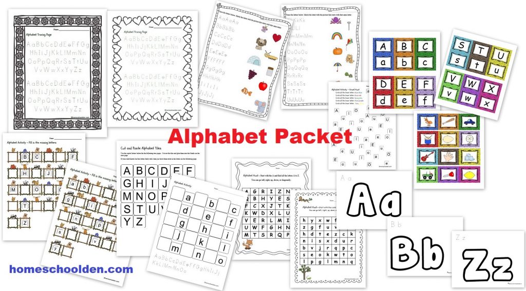 Alphabet Worksheets and Cards (Free) Homeschool Den