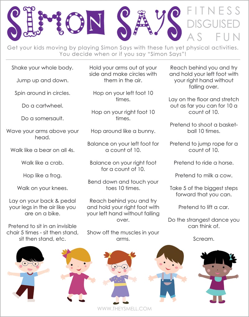 FREE Simon Says Fitness Printable Homeschool Giveaways