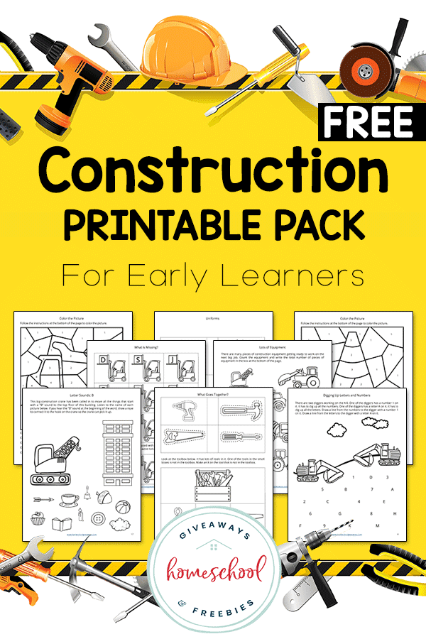 Free Construction and Building Themed Printables and Crafts