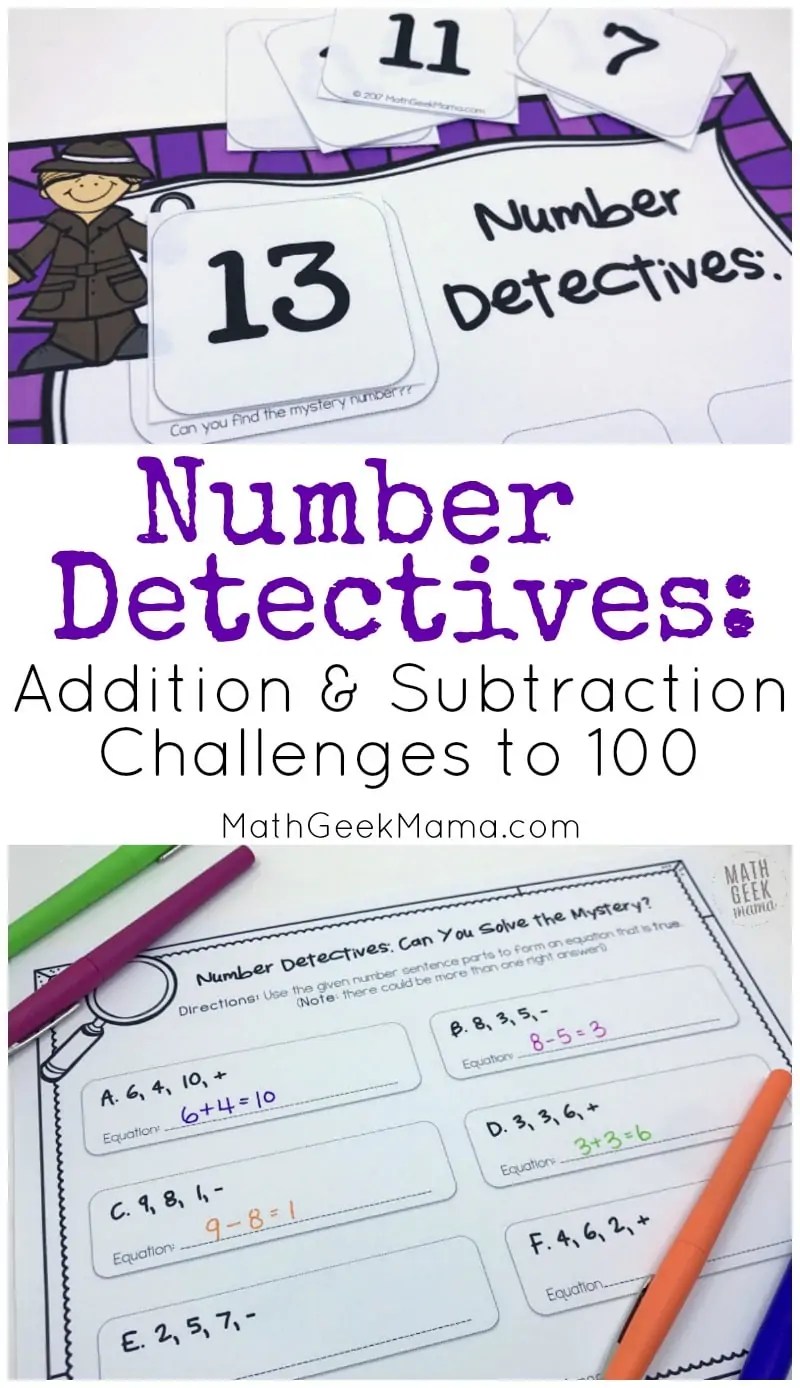 Addition and Subtraction Challenges to a Hundred Worksheets