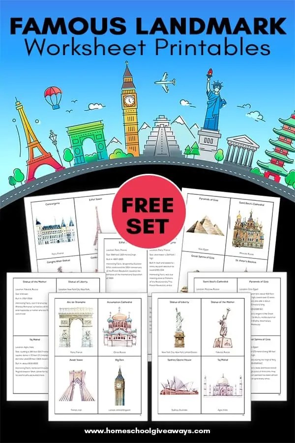 Free Famous Landmarks Worksheet Printables {Instant Download}
