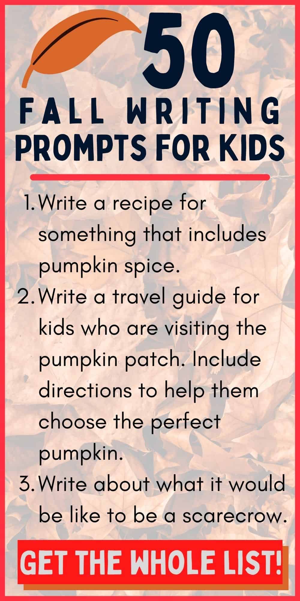 50 Fun Fall Writing Prompts for Kids - Homeschooling 4 Him