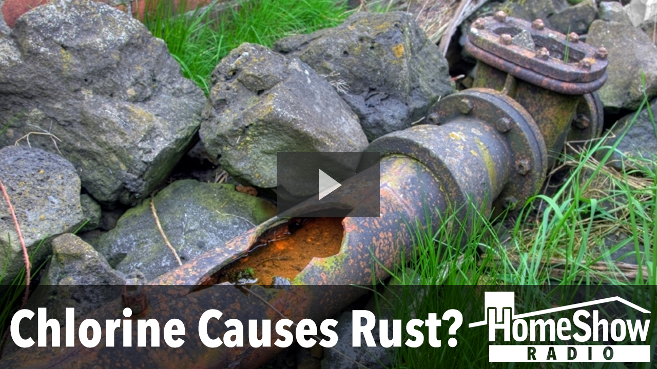 Why does storing chlorine for my pool make my pipes oxidize and rust