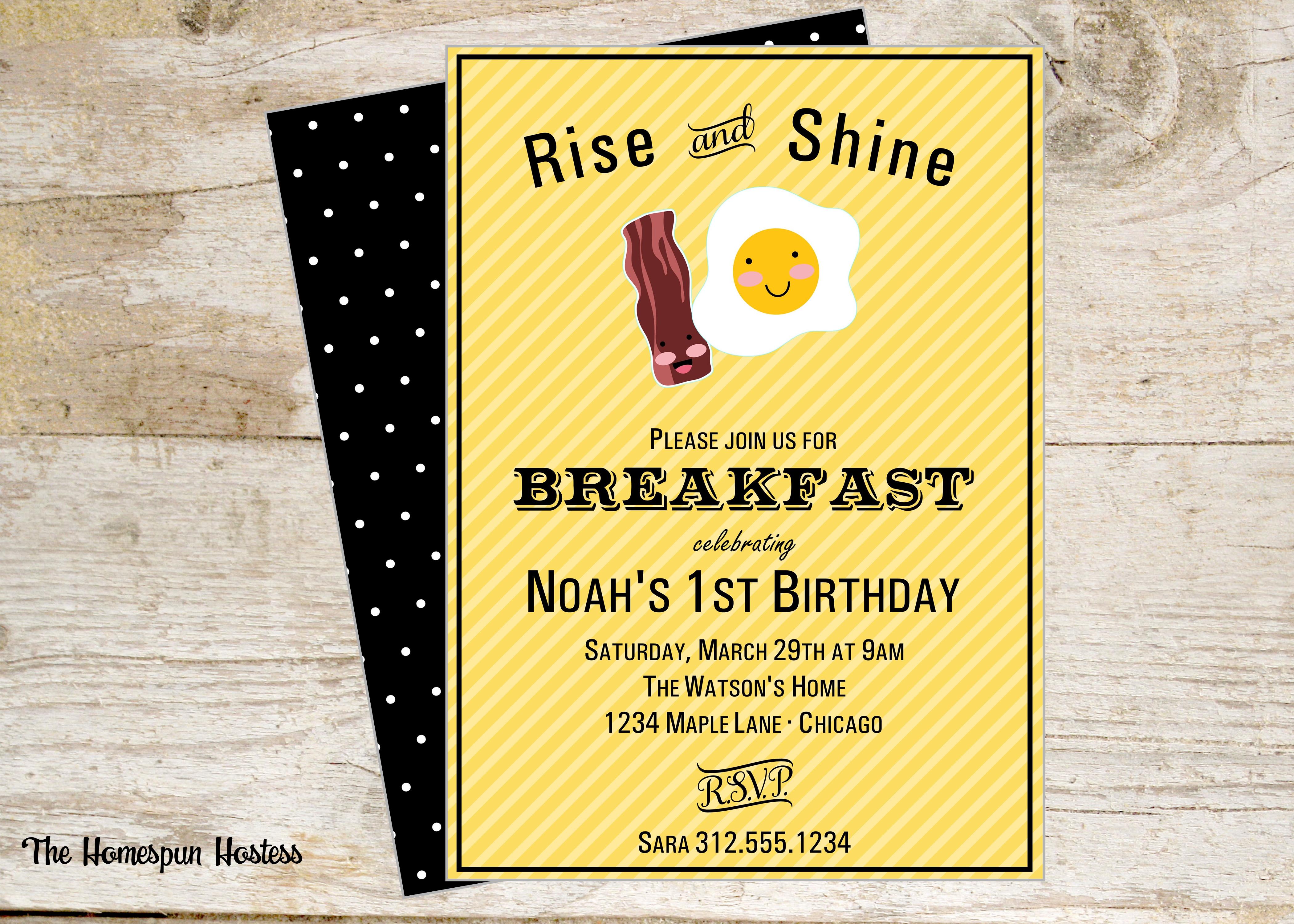 Bacon and Egg Breakfast Invitation The Homespun Hostess