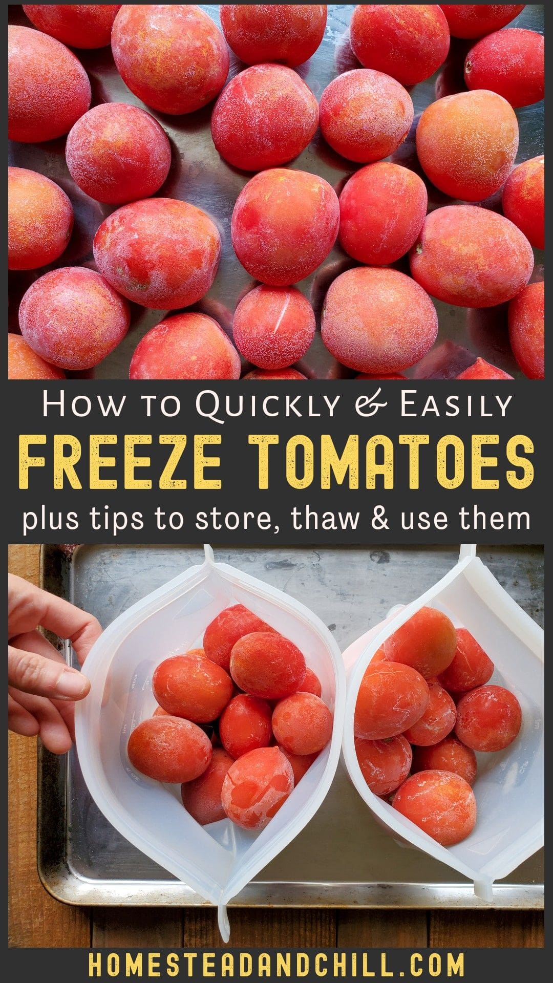 How to Freeze Whole Tomatoes (Defrost & Use) Homestead and Chill
