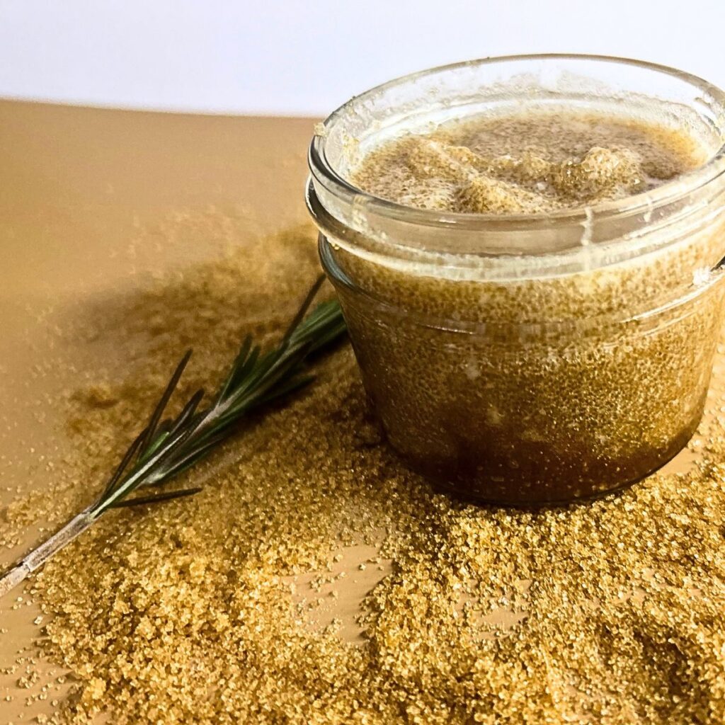 sugar scrub in jar