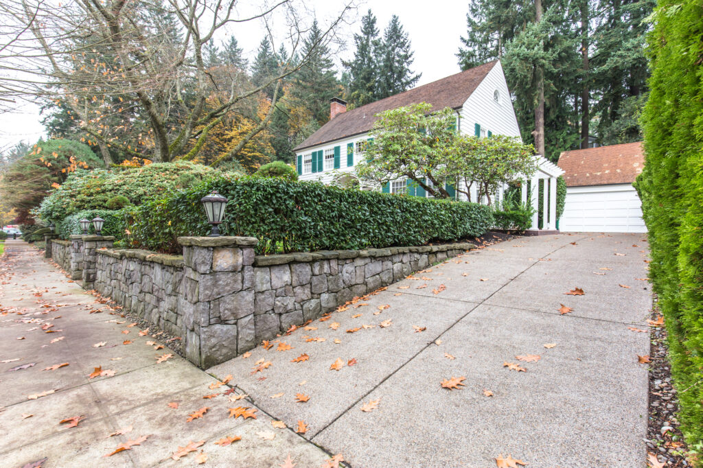 concrete road near front yard of residential building in portland