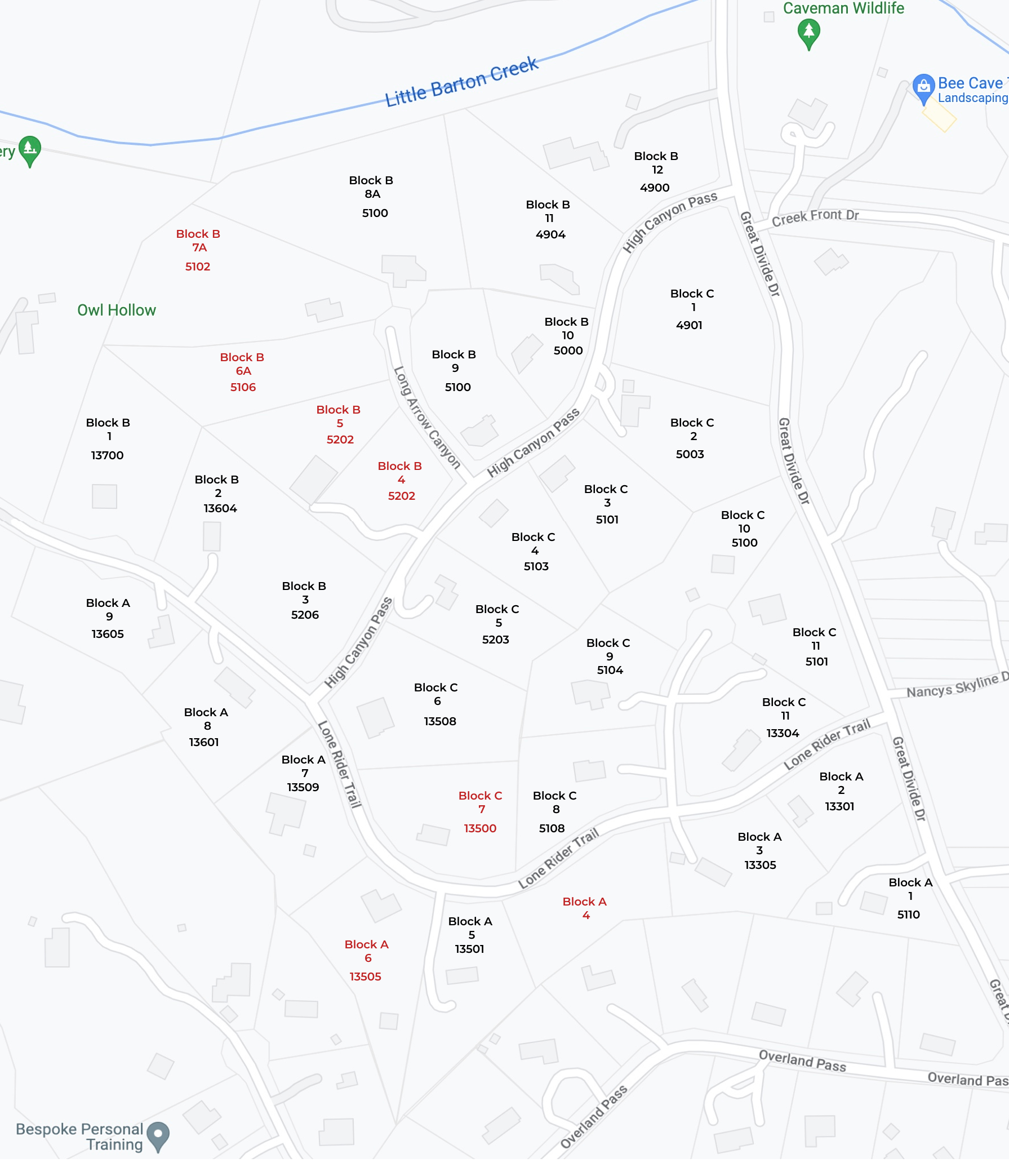 Map Homestead HOA Section IV