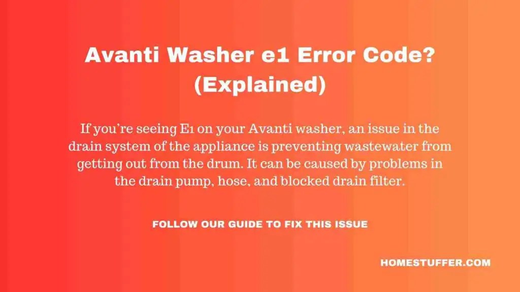 Avanti Washer E1 Error Code? (Explained)