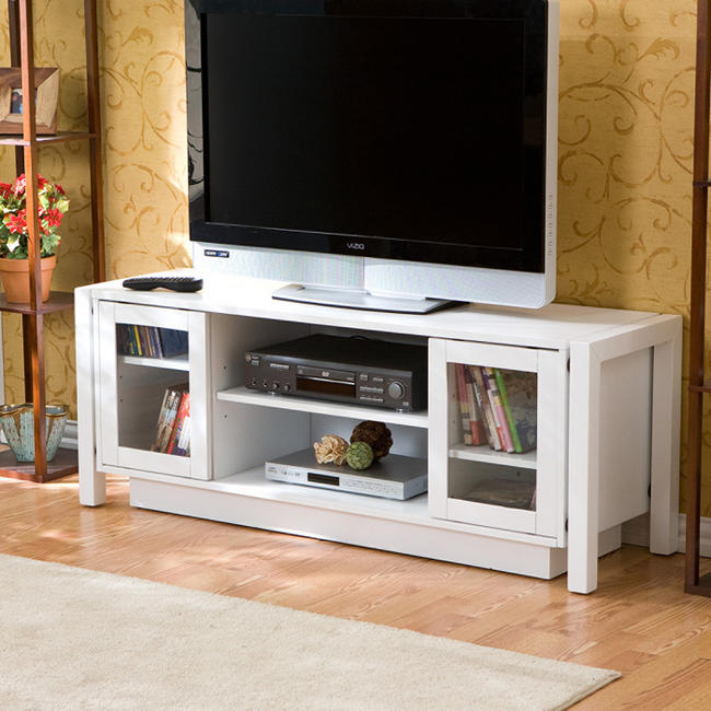 White TV stands for modern homes Hometone Home Automation and Smart