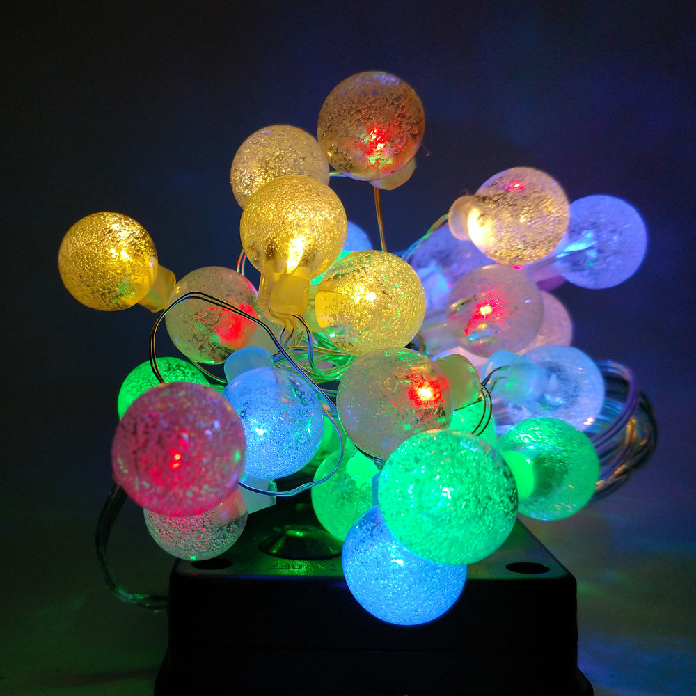 Solar Powered Air Bubble String Lights 30 LED Multi Colored, 8 Modes