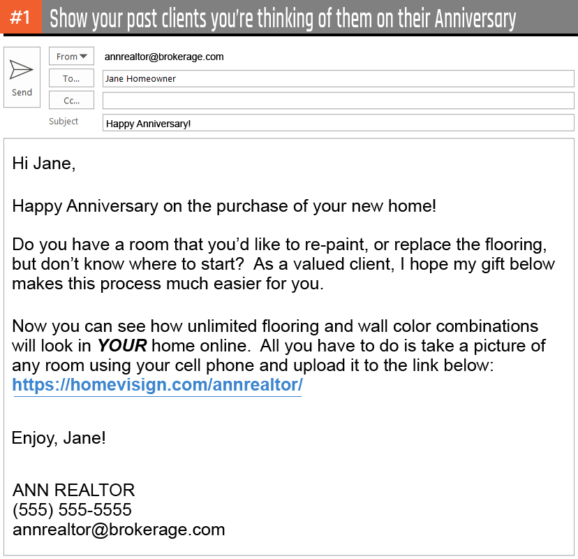 Realtor Email/Text Examples Home Virtual Design Home Visign