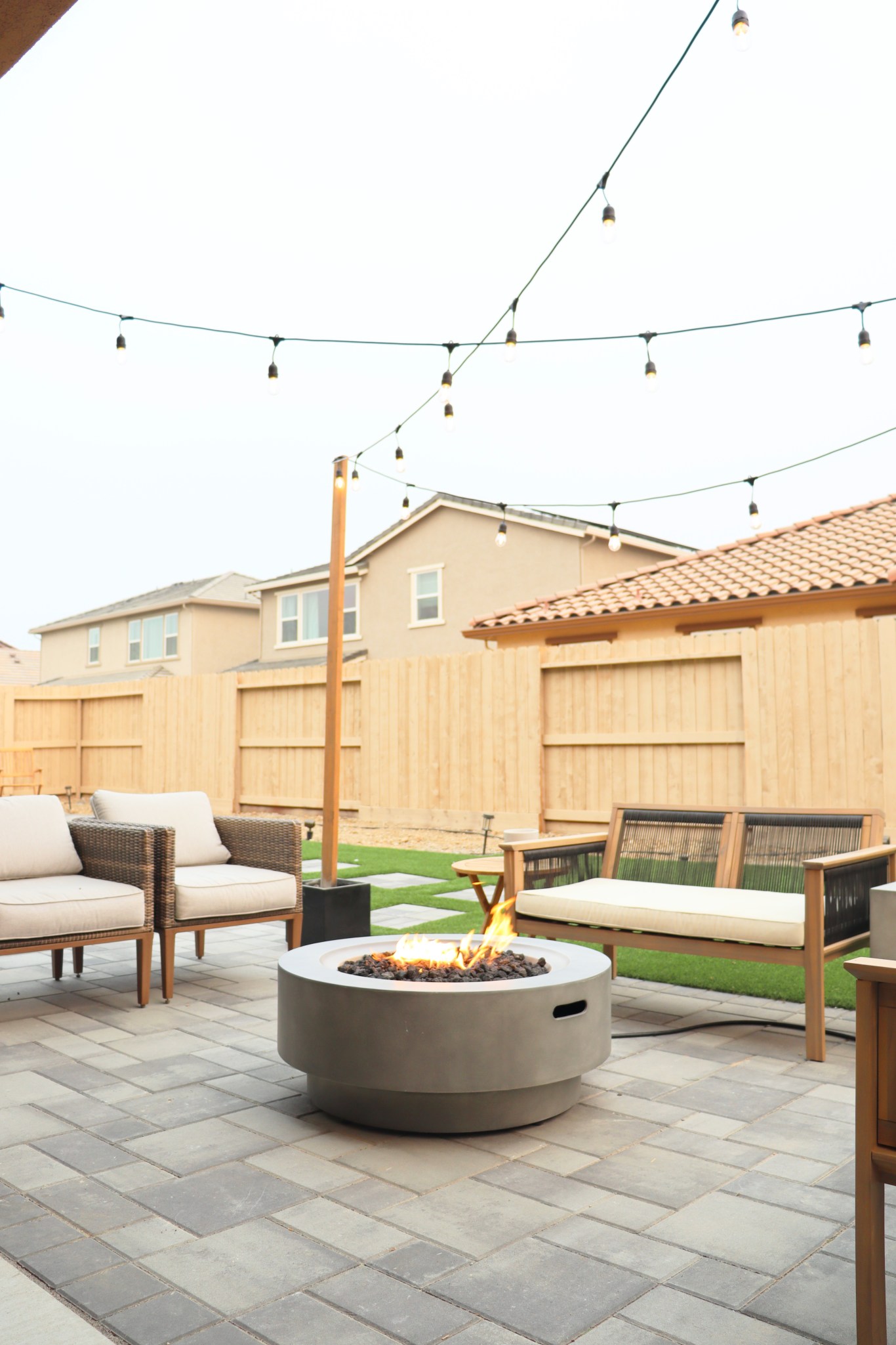 DIY String Light Posts – Home with Emily Jean