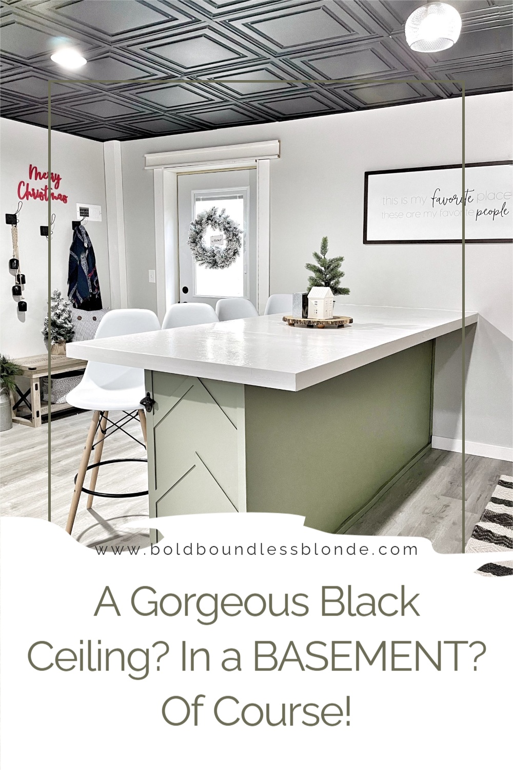 A Gorgeous Black Ceiling? In a BASEMENT? Of Course! - Home With Krissy