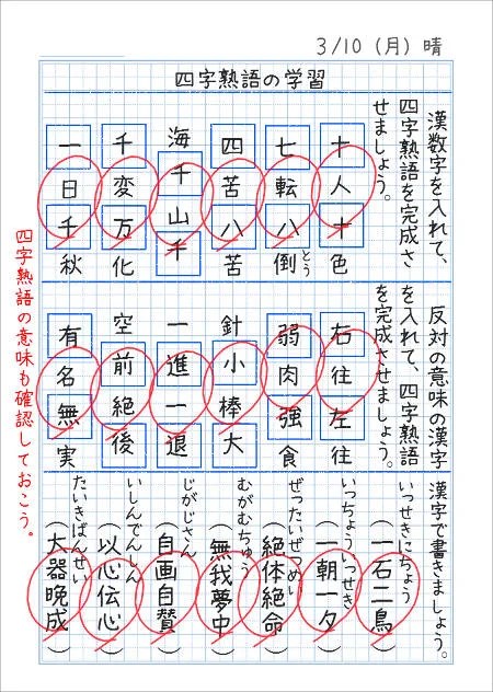 1 四字熟語の学習 | 家庭学習レシピ