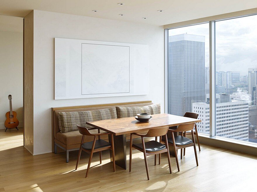 HighRise Apartment with FloortoCeiling Windows Overlooking Downtown