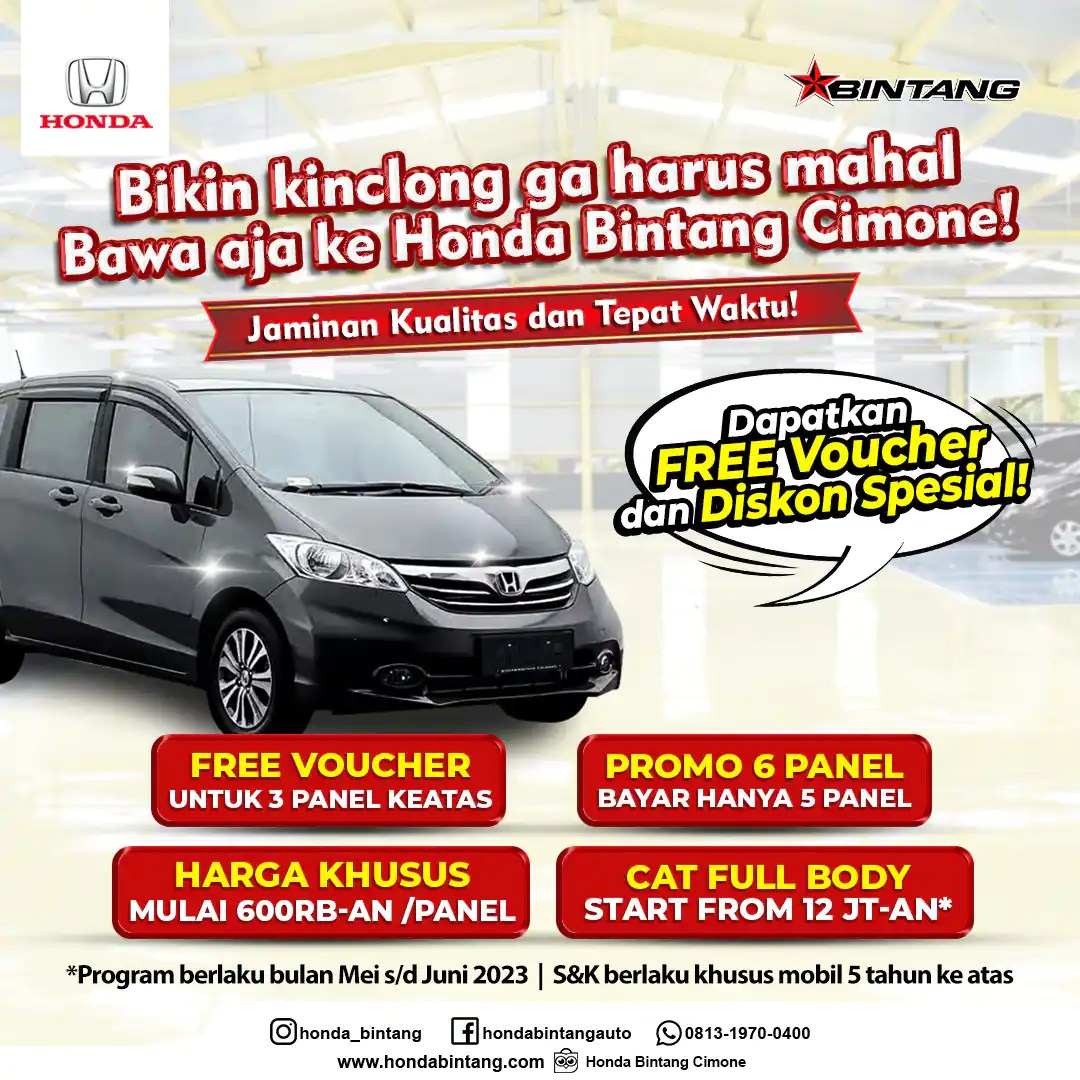 Promo Body Repair & Paint Honda Bintang Cimone