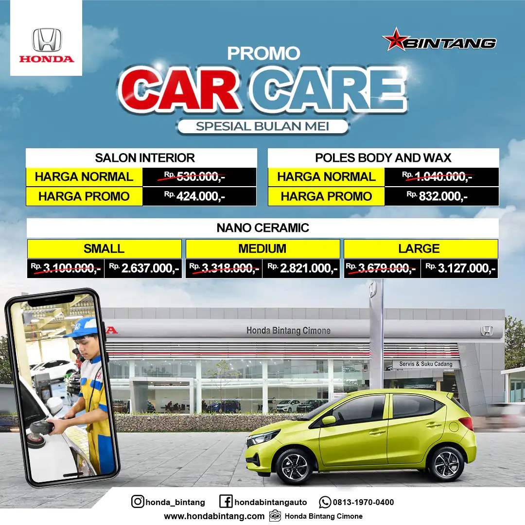 Promo Car Care Honda Bintang Cimone