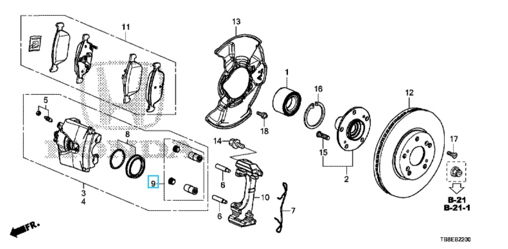 Honda Civic 20122021 Front Caliper Bush Kit Honda Direct Parts