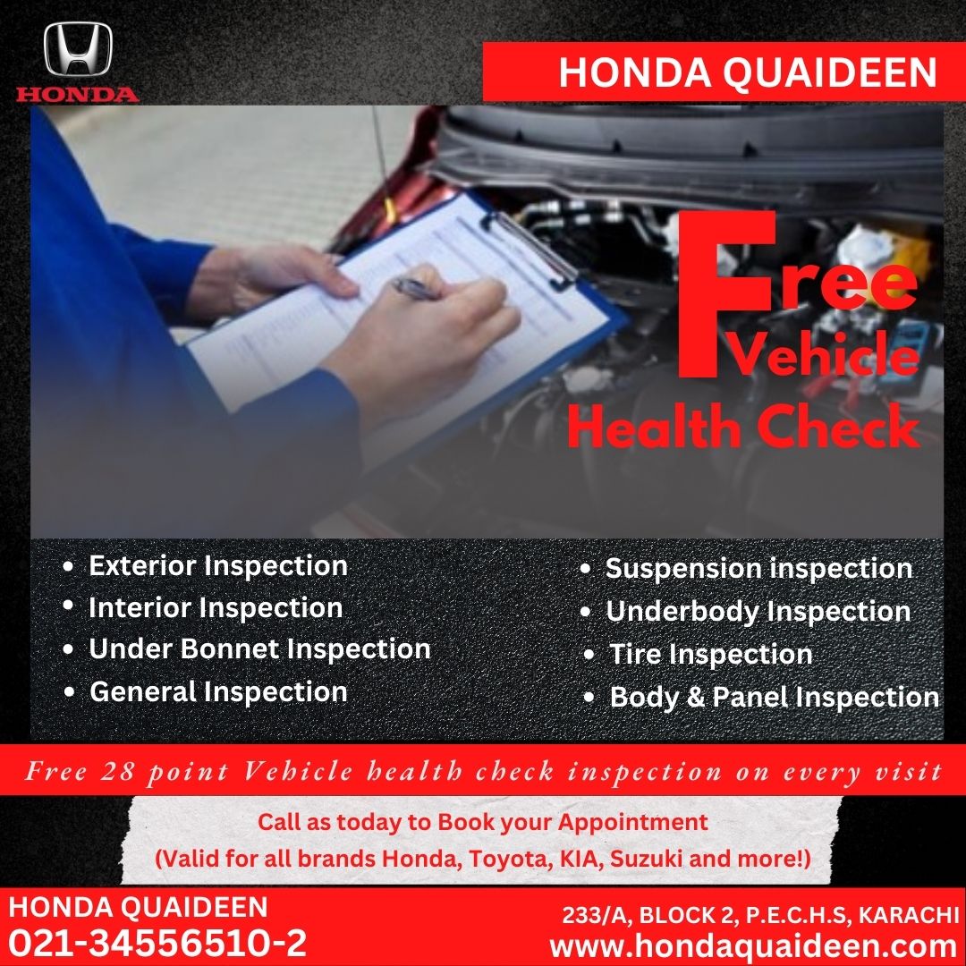 Free Vehicle Health Check Honda Quaideen