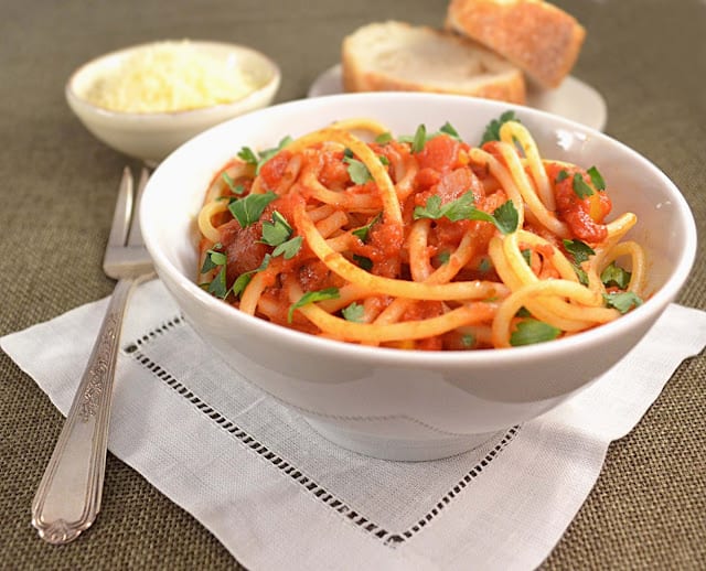 Spaghetti with Marinara Sauce Recipe by Jill Nammar
