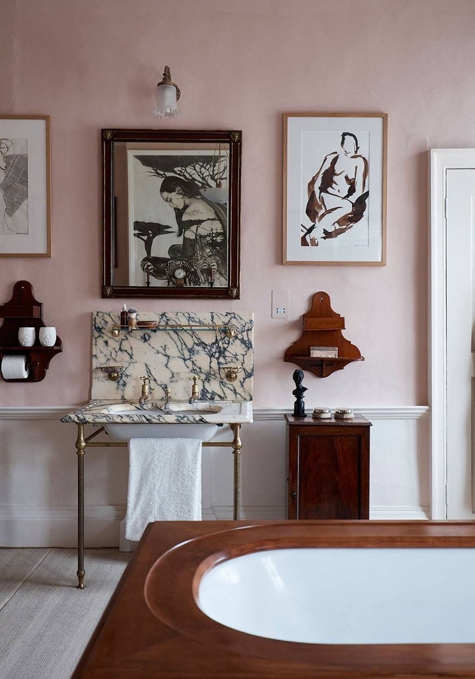 Let's just say the bathroom is pink, what the hell?