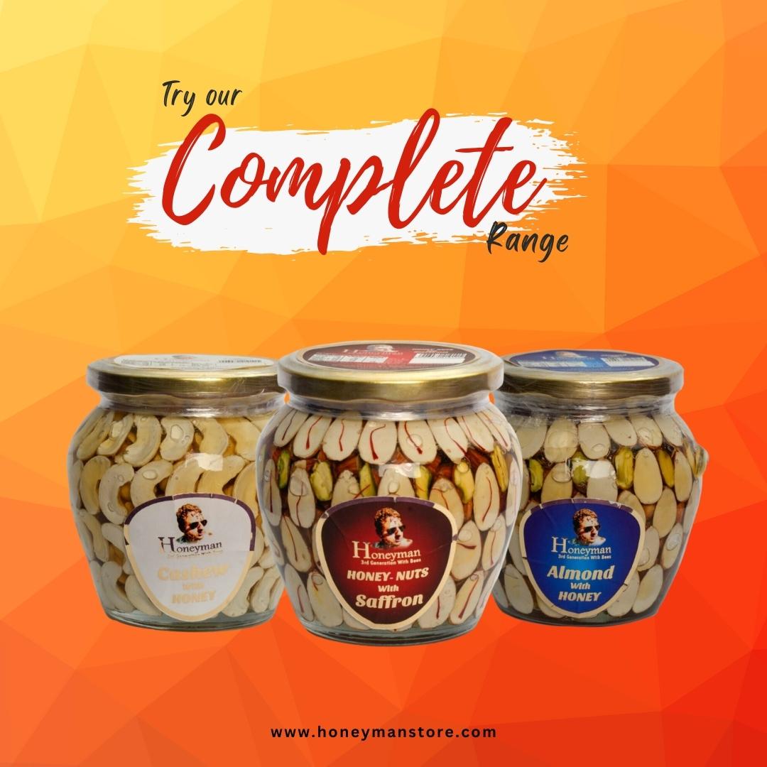 HONEY NUTS WITH SAFFRON Honeyman India's No.1 Pure Natural Honey