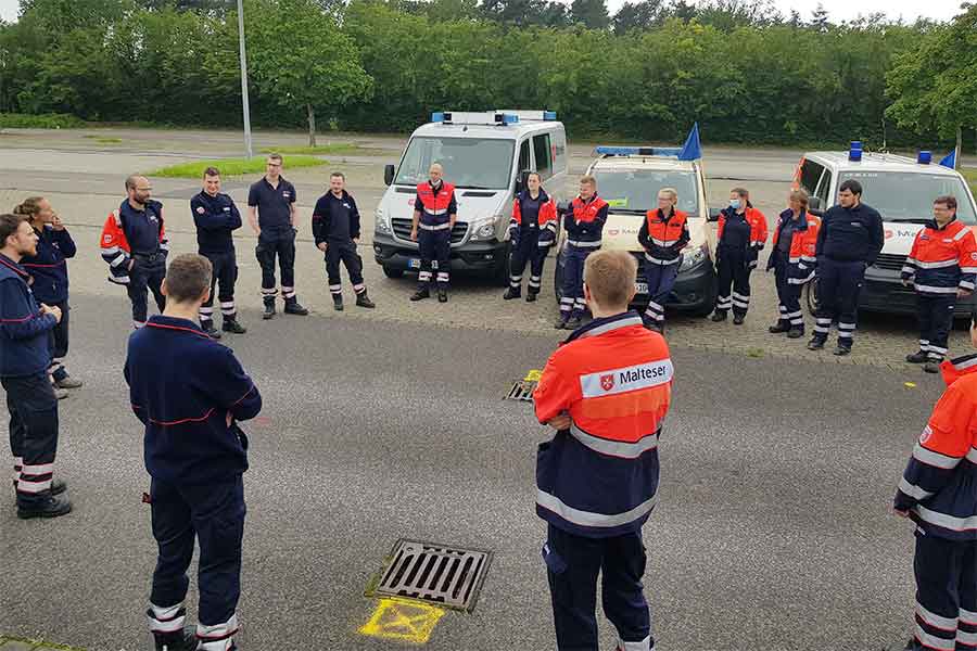 Malteser helfen hochmotiviert im Krisengebiet Honnef heute