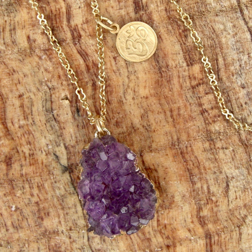Amethyst Crystal Cluster Pendant Honoring the SacredHonoring the Sacred