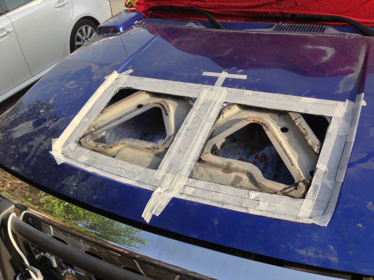 Hummer Install In Progress Hood Louvers RunCool Hood Vents For