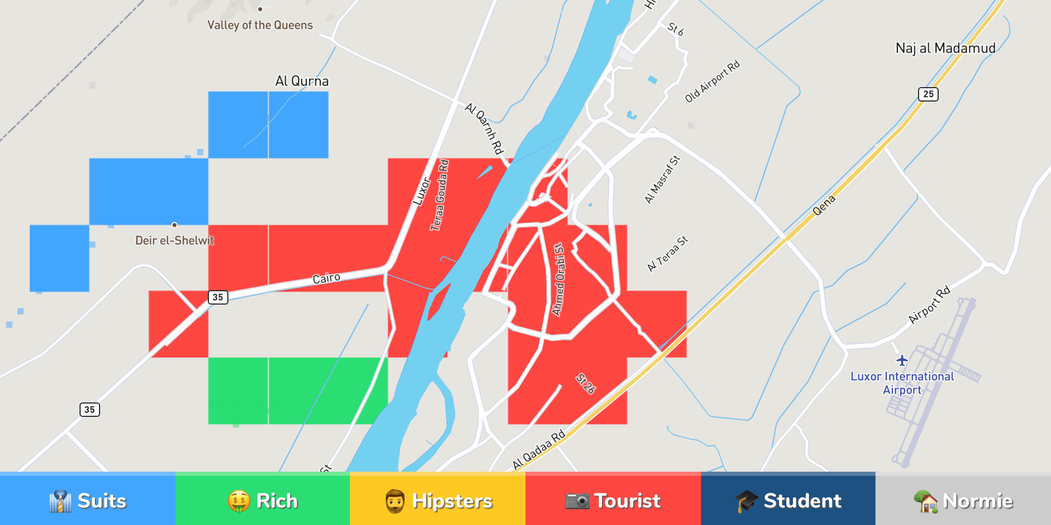 Luxor Neighborhood Map
