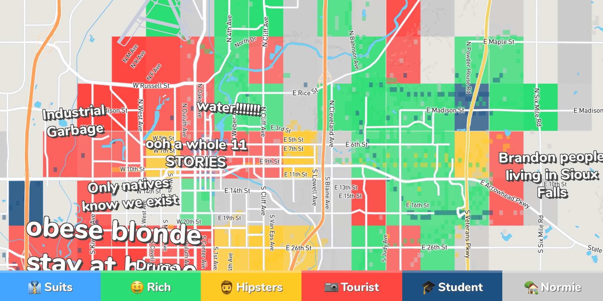 Sioux Falls Neighborhood Map