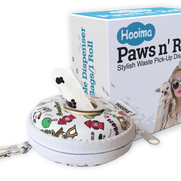 Paws N’ Roll Dog Poop Bags Holder for Leash with Clip and Waste Bags